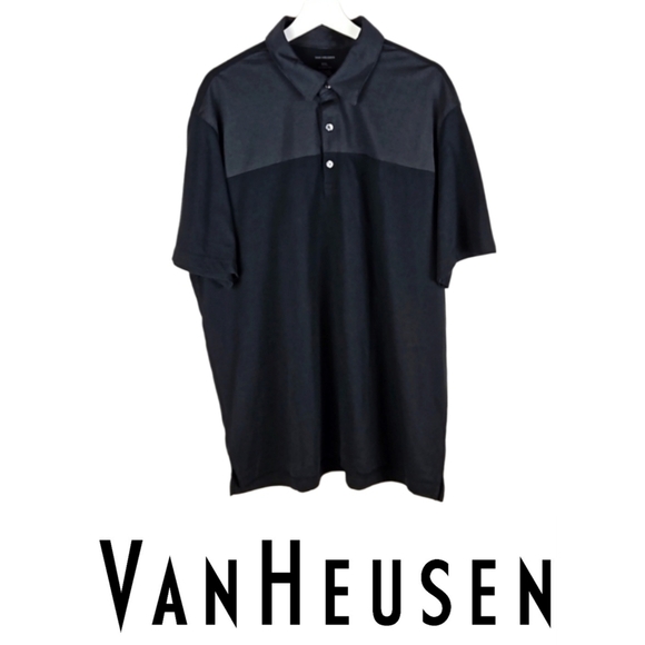Van Heusen Other - Men's Polo Shirt Classic Fit Short Sleeves, Gray Grey Black, Size XXL